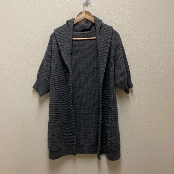 Vince Alpaca Blend Waffle Knit Hooded Cardigan Medium - Picture 1 of 6